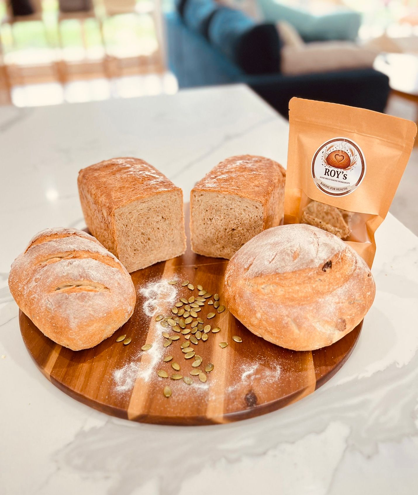 Sourdough loaves and crackers from the All About Sourdough workshop